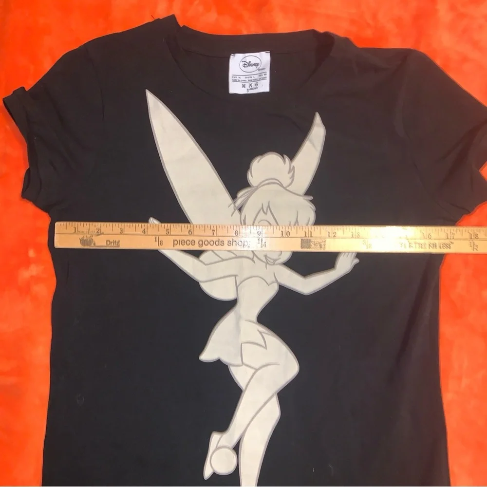 Disney Licensed TINKERBELL T Shirt Black Size L Excellent Condition - Picture 3 of 5